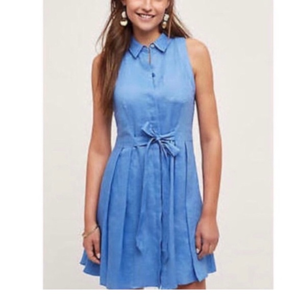 Anthropologie Dresses & Skirts - ANTHROPOLOGIE HD in PARIS Printemps
Blue Linen Dress